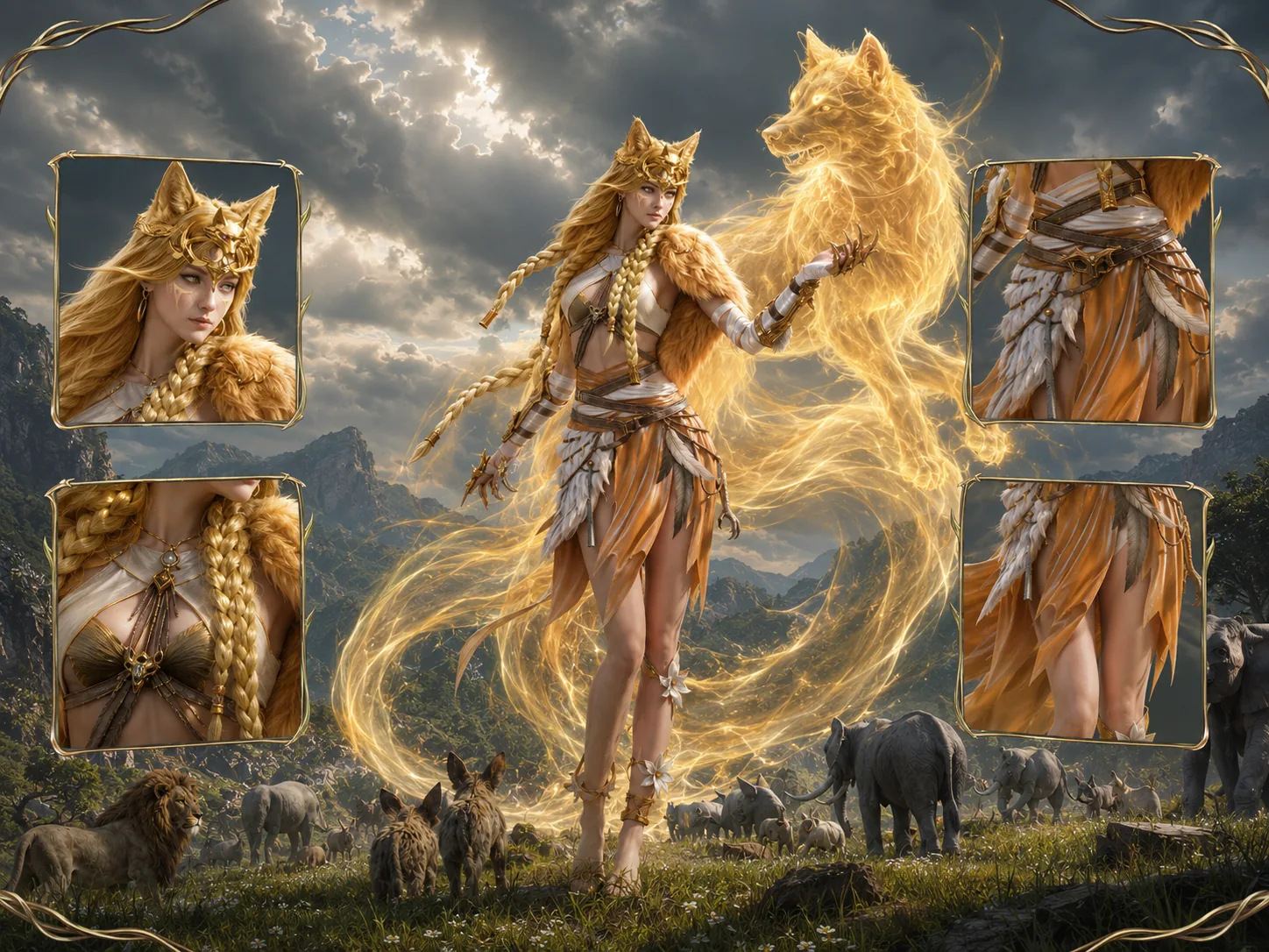 PUBG Mobile Druvaen X-Suit golden variant with spirit wolf
